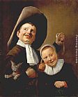 Judith Leyster A Boy and a Girl with a Cat and an Eel painting